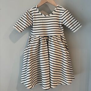 Hanna Andersson black and white stripe girls dress